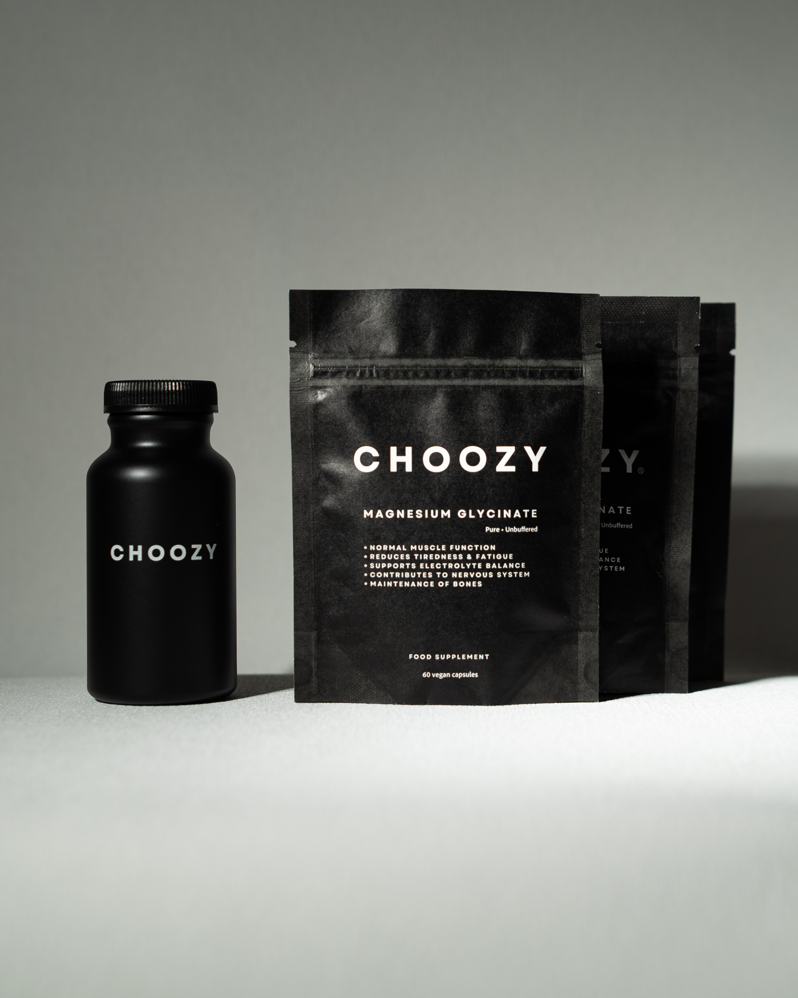 Magnesium Glycinate Bundle (3 Pouches & Bottle)